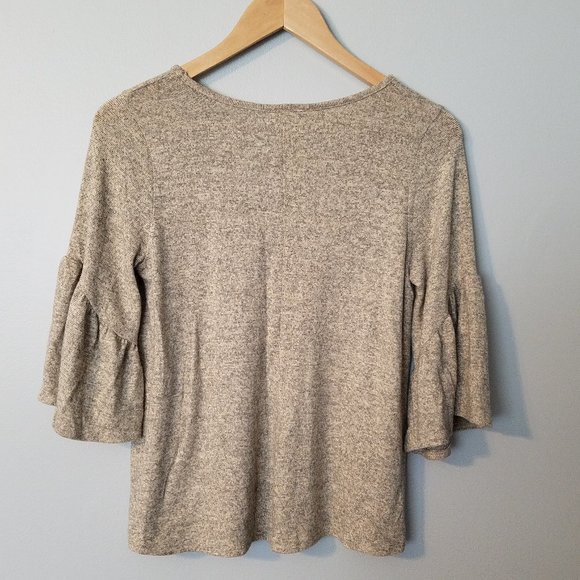 Caution to the Wind Crisscross Bell Sleeve Top - Picture 6 of 6